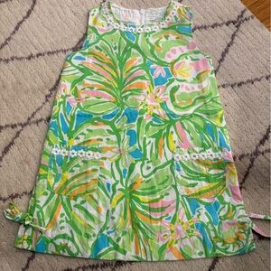 Lilly Pulitzer Multicolor Leaf Print Dress with Pink Logo Tag